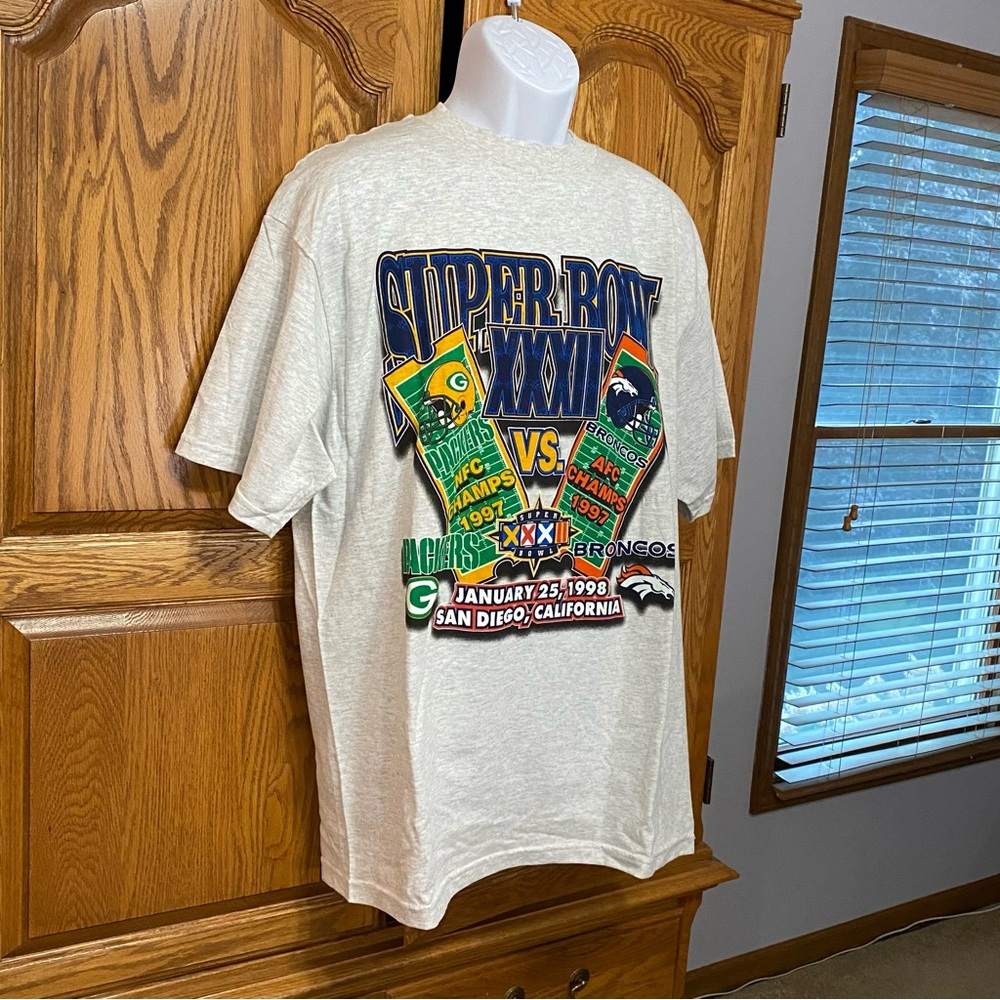 Logo 7 Vintage 1998 Superbowl XXXII Packers vs Broncos T-Shirt Men’s Sz X-Large‎ - Picture 5 of 11